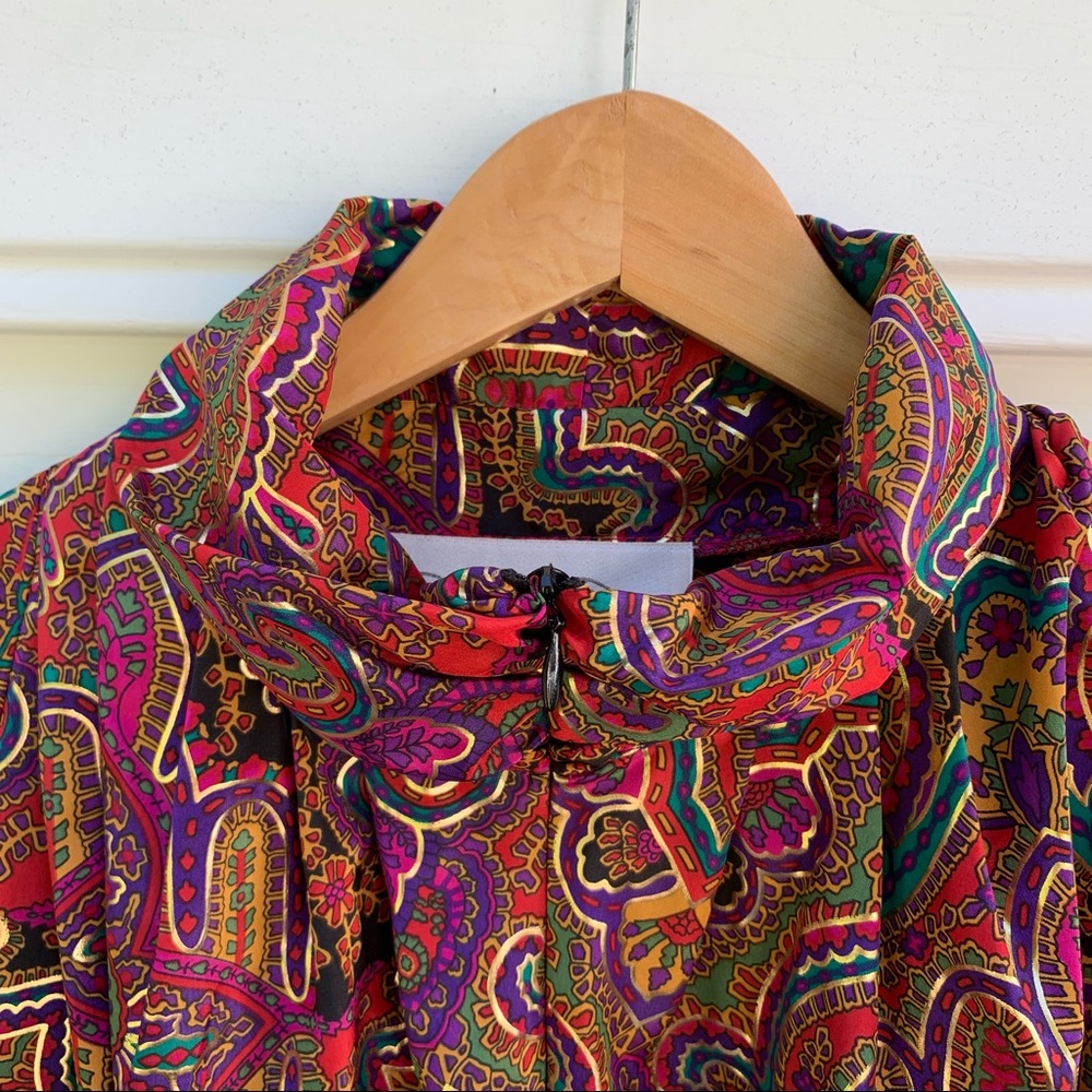 Vintage Oscar De La Renta Psychedelic Long Mumu Caftan Statement House Dress